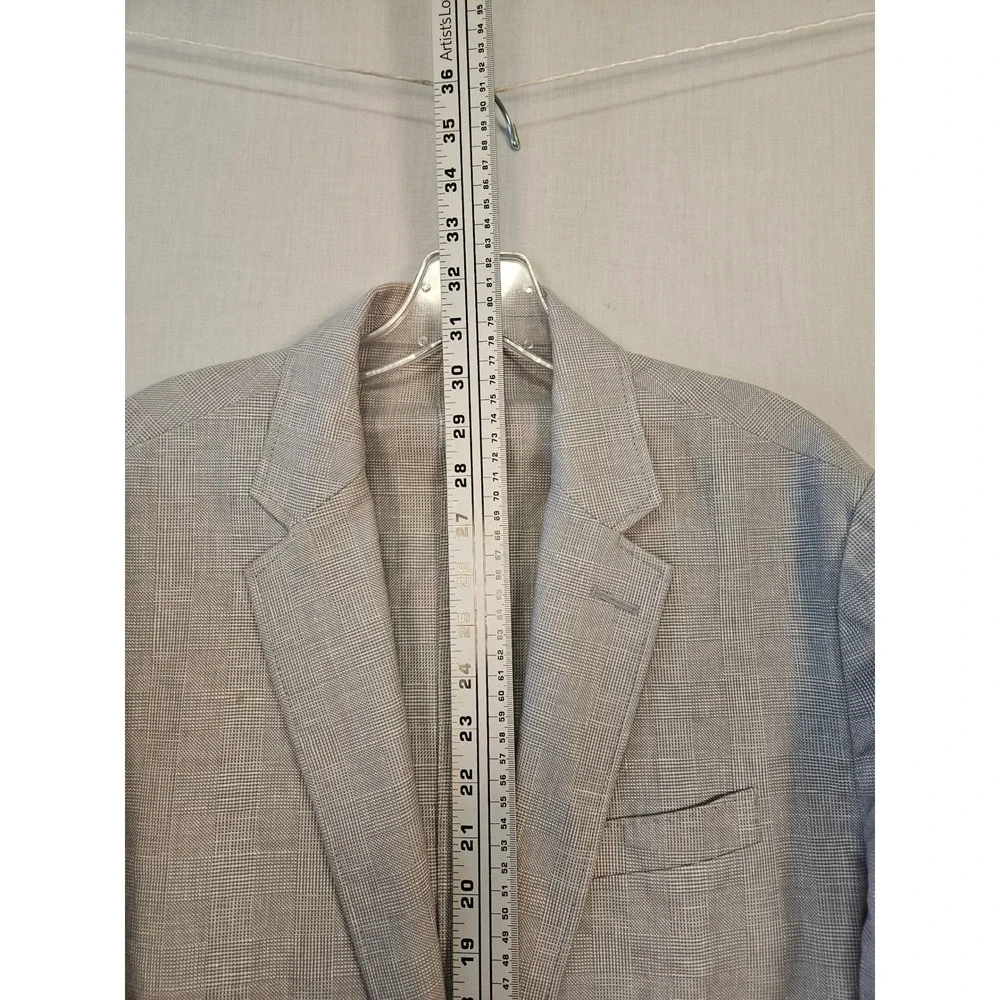J.Crew Ludlow Slim Fit Linen Cotton Blazer Grey White K8601 Sport Coat Mens 42R